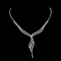 Mode Braut Voller Diamant Kupfer Halskette Ohrringe Armband Drei-stück Set main image 3