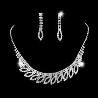 Bride Jewelry Clavicle Necklace Women's Diamond Set Wedding sku image 1