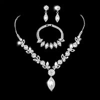 Fashion Bridal Set Crystal Flower Jewelry Set Banquet Wedding Necklace Accessories main image 5