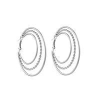 New Simple Three-ring Metal Twist Hollow Hoop Earrings main image 6