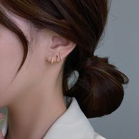 Fashion Geometric Diamond Multiple Circles Hoop Earrings Wholesale main image 4