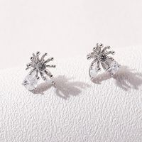 Nouveau Gros Zircon Créatif Diamant Larmes Boucles Oreilles En Cuivre main image 1