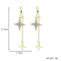 Fashion Chain Tassel Full Of Diamond Star C-shaped Alloy Earrings main image 5