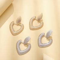 Fashion Exaggerated Heart Water Drop Geometric Frosted Alloy Earrings main image 3