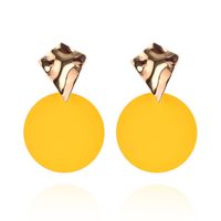 Fashion Geometric Metal Convex Color Matching Disc Earrings sku image 2