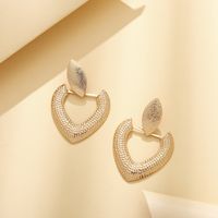 Fashion Exaggerated Heart Water Drop Geometric Frosted Alloy Earrings sku image 1