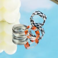 New Fashion Checkerboard Resin Transparent Ring Three-piece Set sku image 1