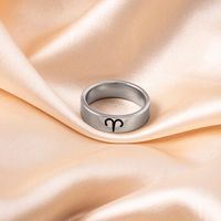 Fashion 12 Constellation Print Stainless Steel Ring main image 3