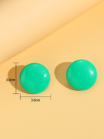 Fashion Semicircle Simple Candy Color Sweet Cute Resin Stud Earrings main image 7