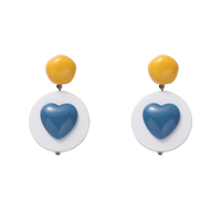 Fashion Simple Resin Heart-shaped Wooden Cute Resin Earrings main image 8