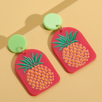 Nuevos Pendientes De Resina De Joyería Geométrica De Fruta De Piña Acrílica sku image 1