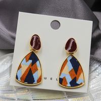 Fashion Alloy New Pattern Women's Color Texture Earrings main image 3