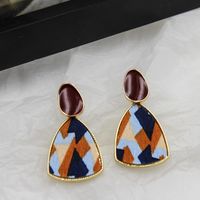 Fashion Alloy New Pattern Women's Color Texture Earrings main image 4