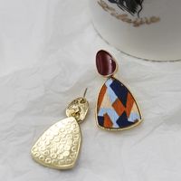 Fashion Alloy New Pattern Women's Color Texture Earrings main image 5