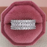 Multi-row Luxury Zircon Inlaid Diamond Engagement Ring sku image 6