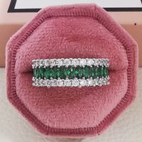 Multi-row Luxury Zircon Inlaid Diamond Engagement Ring sku image 7