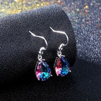 Fashion Pop Color Crystal Water Drop Earrings main image 3