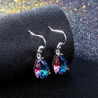 Fashion Pop Color Crystal Water Drop Earrings main image 4