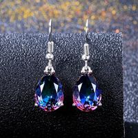 Fashion Pop Color Crystal Water Drop Earrings sku image 1