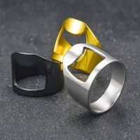 Exaggerated Geometric Stainless Steel Unisex Rings main image 4