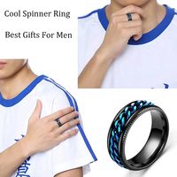 Fashion Rotatable Roman Numeral Pattern Dragon Pattern Men's Titanium Steel Ring main image 5