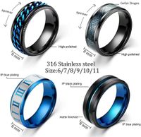 Fashion Rotatable Roman Numeral Pattern Dragon Pattern Men's Titanium Steel Ring main image 4