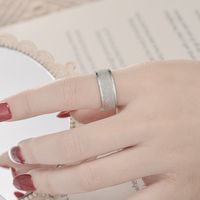 Simple Fashion Frosted Titanium Steel Geometric Couple Ring main image 5