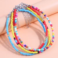 European And American Fashion National Style Bead Four-layer Personalized Anklet main image 3