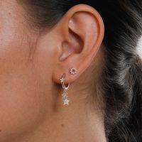 Copper Micro Inlaid Zircon Star Ear Clip Women's Fashion Earrings main image 6