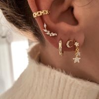 Copper Micro Inlaid Zircon Star Ear Clip Women's Fashion Earrings main image 5