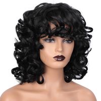 Women's Wig Short Black Curly Hair High-temperature Fiber Chemical Wigs main image 4