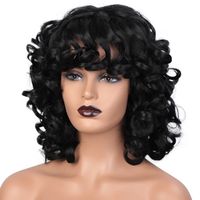 Women's Wig Short Black Curly Hair High-temperature Fiber Chemical Wigs main image 5