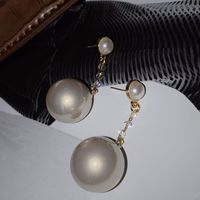 Long Transparent Crystal Beads Pearl Earrings main image 3