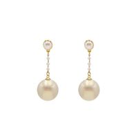 Long Transparent Crystal Beads Pearl Earrings main image 6