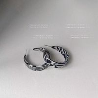 Als Bild Übertrieben Klassischer Stil Koreanische Art C-form Netz Kunstharz Keine Intarsien Ohrringe sku image 3
