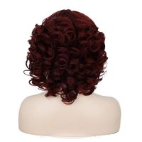 Women's Short Wine Red Small Roll High-temperature Fiber Chemical Fiber Wig Head Cover main image 3