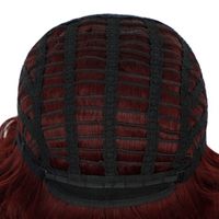 المرأة قصيرة النبيذ الأحمر الصغيرة لفة عالية-درجة الحرارة الألياف شعر مستعار الالياف الكيماوية رئيس غطاء main image 6