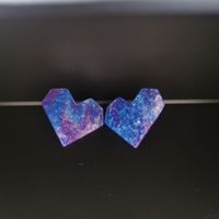 Exaggerated And Personalized Large Version Shiny Crystal Cellulose Acetate Sheet Love Heart Stud Earrings main image 4