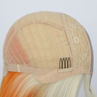 Women's Orange Gradient Short Straight Hair Mid-length Lace Wig main image 9