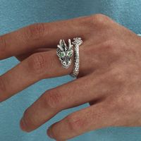 Elegant Glam Classical Dragon Alloy Plating Rhinestones Easter Valentine's Day Back To School Unisex Rings main image 1