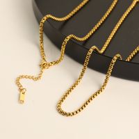 Stainless Steel Basic Chain Niche Chain Necklace Plain Pure Necklace Wholesale Corn Chain Square Pearl Chain Square Combination Chain main image 4
