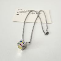 Special-interest Design Colorful Lucky Smiley Face Dice Couple Necklace Men And Women Ins Hip Hop Cold Style Pendant sku image 1