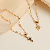 Design Ins Style French Style Retro Affordable Luxury Vintage Geometric Diamond Pendant Necklace Boutique Chain main image 5
