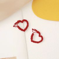 Ins Style Cute Simple Style Heart Alloy No Inlaid National Day Christmas New Year Women's Ear Studs sku image 2