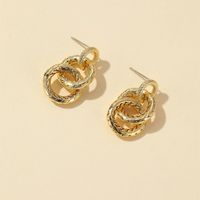European And American Hot Metal Texture Spiral Hemp Pattern Stud Earrings Middle Ancient 925 Silver Pin Earrings main image 4