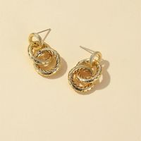 European And American Hot Metal Texture Spiral Hemp Pattern Stud Earrings Middle Ancient 925 Silver Pin Earrings sku image 1