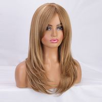 Frauen Perücken, Weiße Mittelgroße Lange Haare, Goldene Innere Schnalle, Perücken, Chemiefaser Perücken, Wigs main image 4