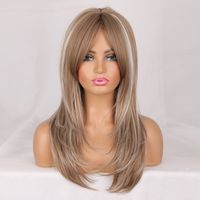 Frauen Perücken, Weiße Mittelgroße Lange Haare, Goldene Innere Schnalle, Perücken, Chemiefaser Perücken, Wigs main image 8