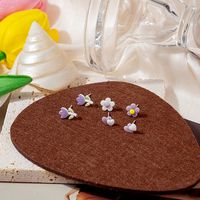 Spring And Summer Tulip Flower Stud Earrings Three-piece Suit main image 3