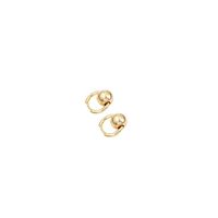 Fashion Simple Small Golden Balls Circle Copper Earrings main image 3